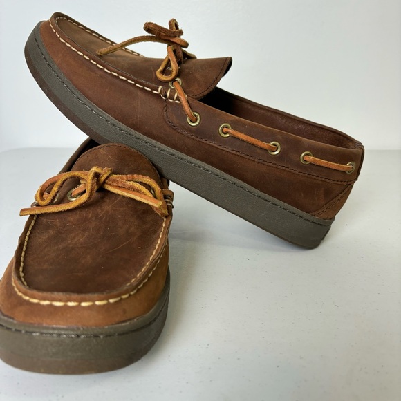 L.L. Bean Campside Brown Leather Moccasin Slip-on Loafers - Picture 5 of 6
